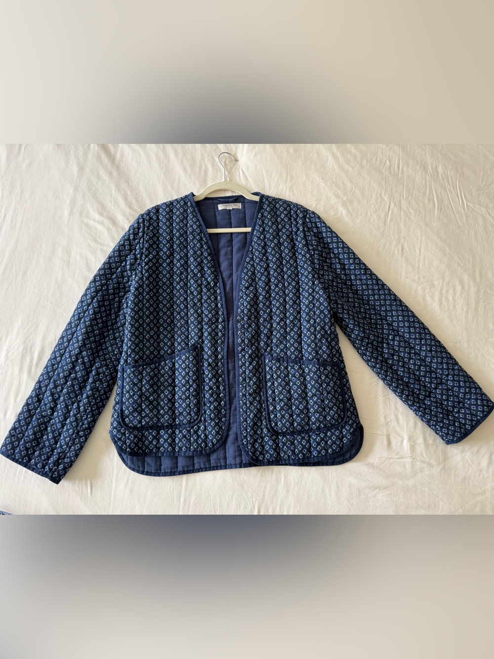 Margaret O'Leary Navy Quilted Patterned Utility Jacket